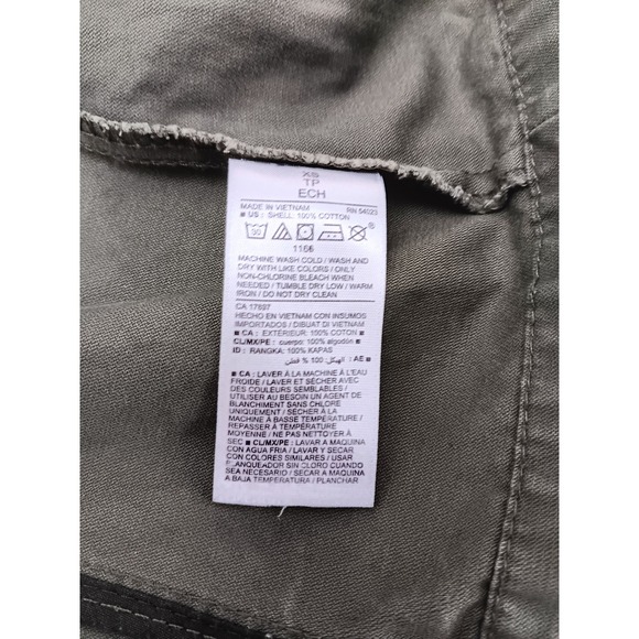 Old Navy Womens Field Jacket Olive Green Full‎ Zip Drawstring Waist XS - Picture 7 of 12